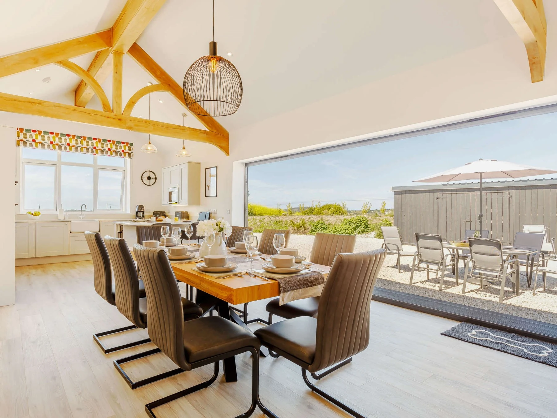 Prime residential interior with bespoke kitchen and living space